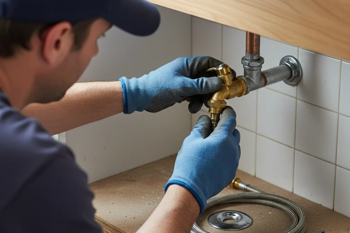 Shutoff valve and fitting work during Burst Pipe Repair in Glendale